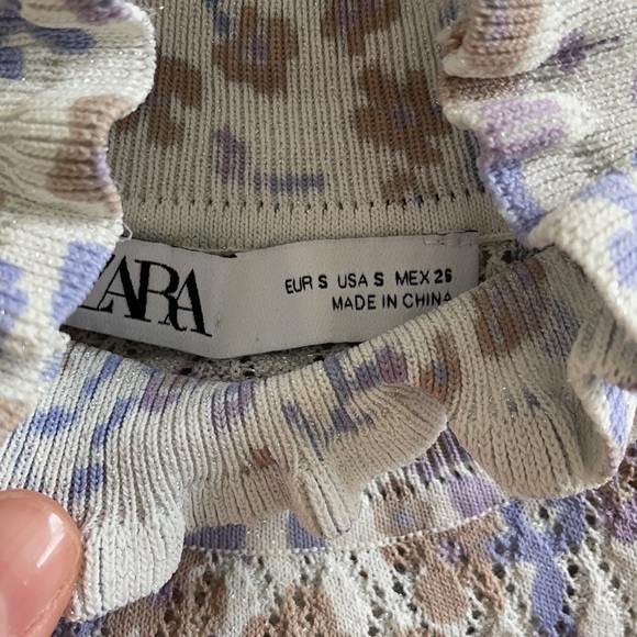100% NEW Zara PRINTED KNIT SWEATER - Picture 6 of 7